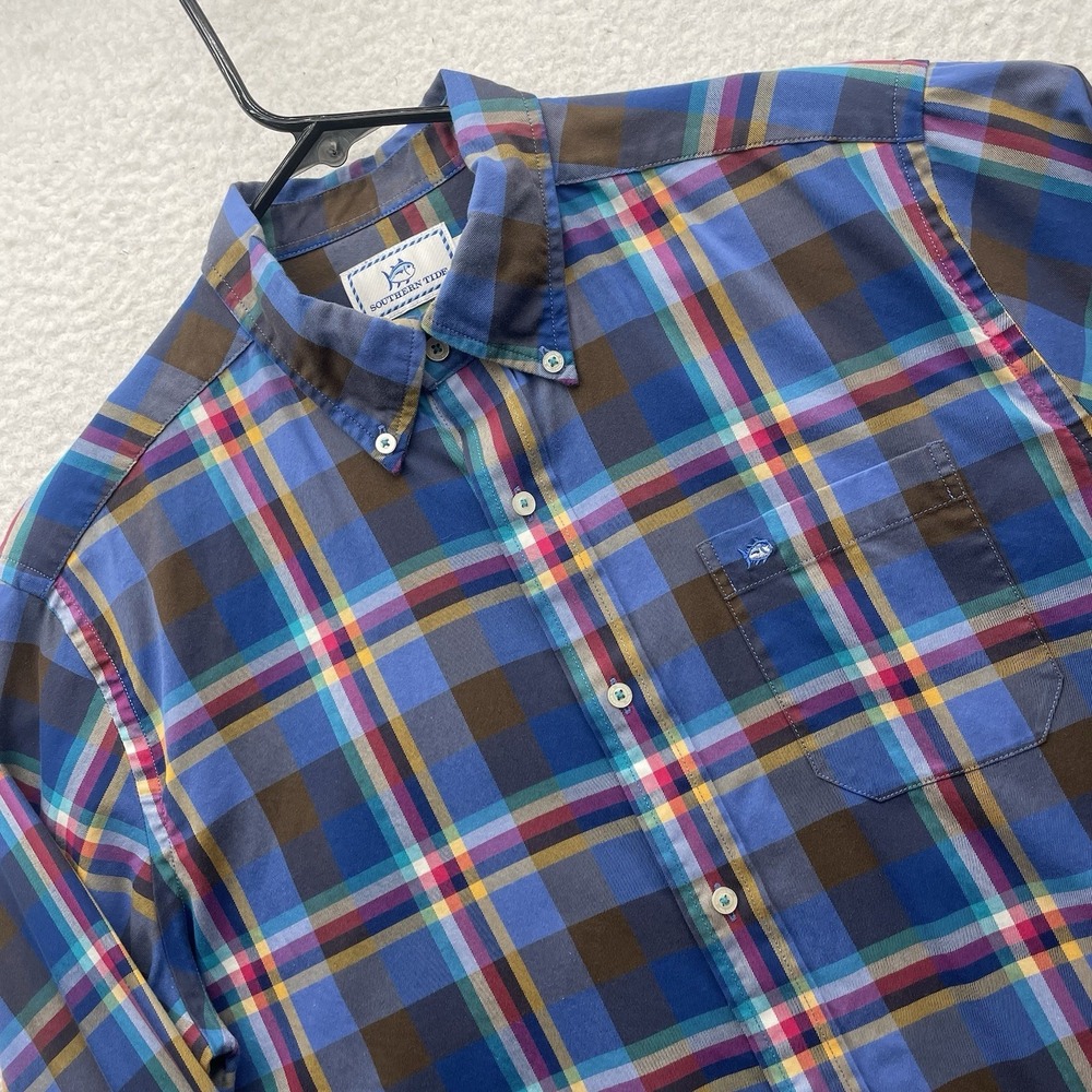 Southern Tide Shirt Mens‎ Medium M Classic Fit Multicolor Plaid Preppy Casual